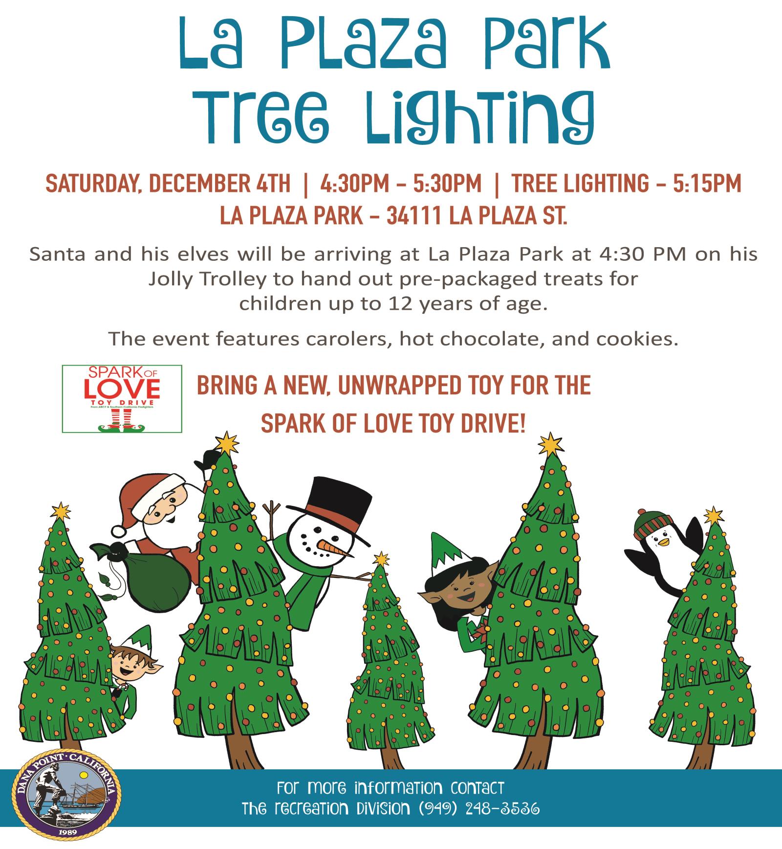 La Plaza Park Tree Lighting Flyer 2021